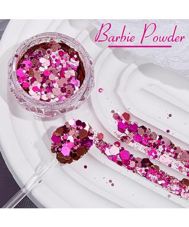Shop GZSYY Nail Glitter Sequins - 6PCS Holographic Baby Pink Nail Glitter Powder for Stunning Nail Art - Buy Online on GoSupps.com