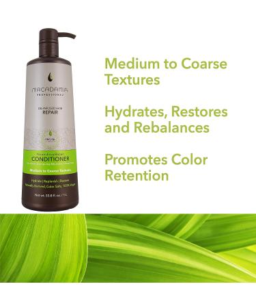 Macadamia Professional Nourishing Repair Hair Conditioner - Sulfate & Paraben Free, Natural Organic, Cruelty-Free, Vegan - 33.8 oz - Buy Online on GoSupps.com