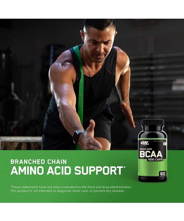 Optimum Nutrition BCAA 1000 Caps - Mega-Size 60 Capsules for Muscle Recovery - Buy Online on GoSupps.com