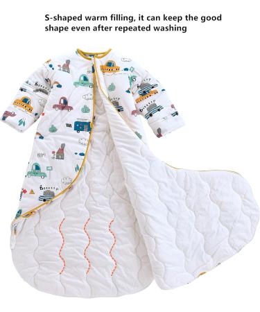 Chilsuessy Baby Sleeping Bag with Detachable Sleeves - 3.5 Tog, 100% Cotton, City Car Design - For Infant Toddler (2-4 Years) - Buy Online on GoSupps.com