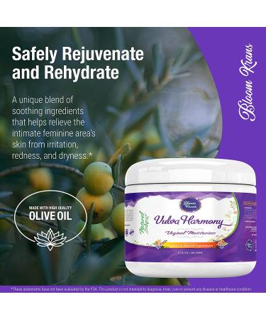 Organic Vulva Cream for Feminine Care & Health - Bloom Krans Vulva Harmony Moisturizer - 2.25 oz (Estrogen-Free, Dye-Free, Fragrance-Free, Steroid-Free) - Buy Online on GoSupps.com
