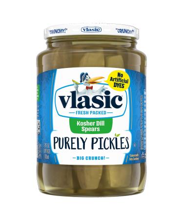 Vlasic Purely Pickles Kosher Dill Pickle Spears, Keto Friendly, 24 oz (Pack of 6) Purely Kosher Dill Pickle Spears 24 Oz (6 Pack)