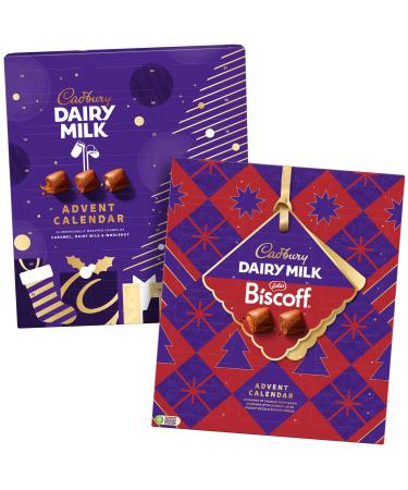 Cadbury Cadbury Chunk Advent Calendar 258g and Biscoff Cadbury Advent Calendar 236g Pack of 2
