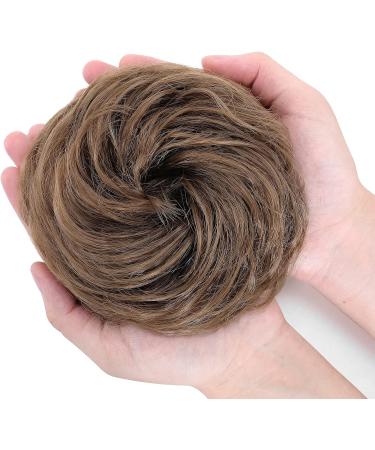 Thick Synthetic Hair Bun Extensions - Messy Hair Scrunchies for Women - Medium Brown to Coffee Brown (45g) - Light Brown Updo Ponytail Hairpiece - Buy Online on GoSupps.com