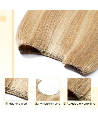 S-noilite Wire Hair Extensions Invisible Wire Extension Human Hair 100% Remy Natural Secret Wire Extensions Real Hair Pieces for Women (16 inch 18/613 Ash Blonde&Bleach Blonde) 16 inch Ash Blonde&Bleach Blonde - Buy Online on GoSupps.com