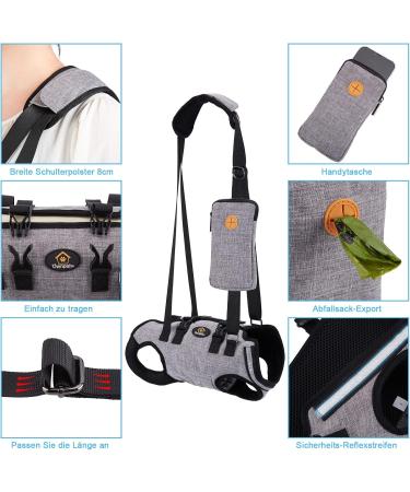 Ownpets Adjustable Dog Carrier Bag & Lifting Dishes for Small Dogs - Soft Waterproof Gray XS - Buy Online on GoSupps.com