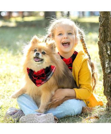 Dog Hooks with Red Skull Pattern | Triangular Cloth Bibs for Small Medium & Large Pets | 2-Piece Multi-Colored Set - Buy Online on GoSupps.com