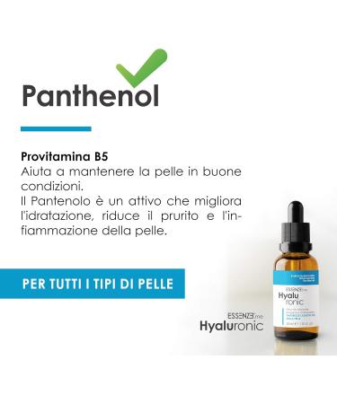 Pure Hyaluronic Acid Face Serum Anti-Wrinkle Plumping Effect with Niacinamide + Provitamin B5 Concentrated Moisturizing Formula Also for Eye Contour | Hyaluronic Essences 30 ml - Buy Online on GoSupps.com