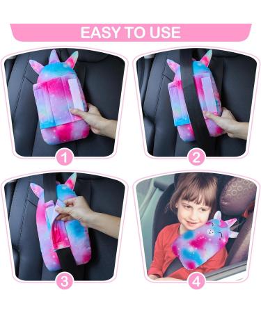 Unicorn Castle Seatbelt Pillow for Kids Car Seat - Rose Pink Seat Belt Pads - Buy Online on GoSupps.com