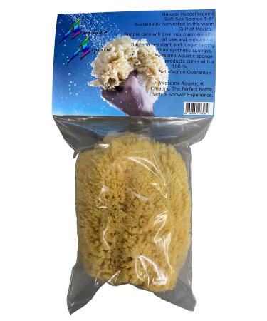 Awesome Aquatics Natural Sea Sponge 5-6 Amazing Natural Renewable ResourceCreating The in Home Perfect Bath and Shower Experience Artist Sponge