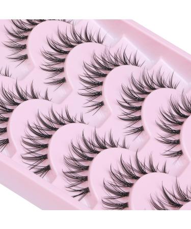 Manga Cat Eye False Eyelashes - Natural Look Wispy Lashes - Asian Korean Cosplay Faux Mink - 6 Pairs - Buy Online on GoSupps.com