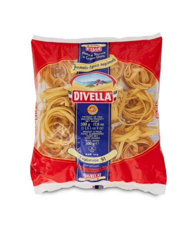 Italian Gourmet E.R. Divella Taglaitelle No. 91 Pack of 24 durum wheat semolina pasta 500g + Italian Gourmet Polpa di Pomodoro 400g