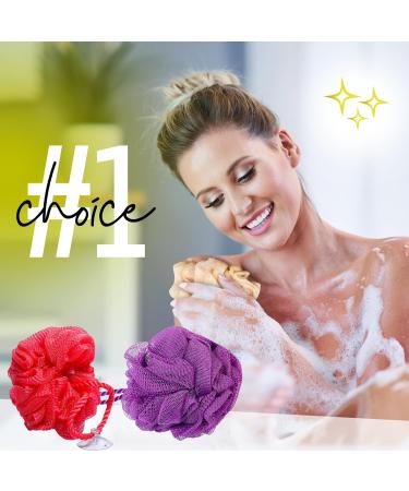 Pack of 2 African Exfoliating Bath Sponges | Best Shower Loofah & Body Scrubber | Skin Exfoliation Net Sponges for Face & Body - Buy Online on GoSupps.com