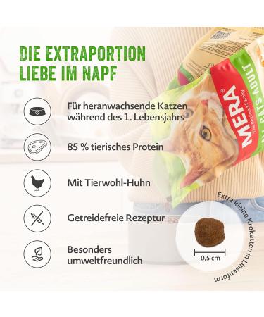 Mera Cat Kitten Chicken Advantage Pack 2.2kg - Grain-Free Dry Food for Adolescents with High Meat Content - Buy Online on GoSupps.com