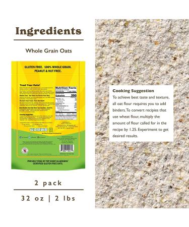 GF Harvest Gluten Free Whole Grain Oat Flour - 64 Ounces (2 Pack) - Buy Online on GoSupps.com