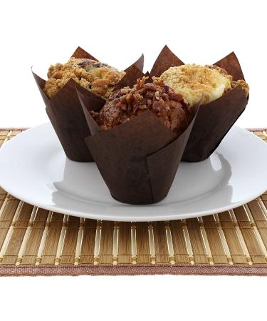 Large Royal Brown Tulip Style Baking Cups - Sleeve of 200 - Buy Online on GoSupps.com