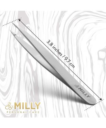 MILLY Pointed Tweezers - 100% German Steel for Ingrown Hair, Eyebrows, and Splinters - Hand-Filed Precision Tool for Facial Hair and Glass Removal - Buy Online on GoSupps.com