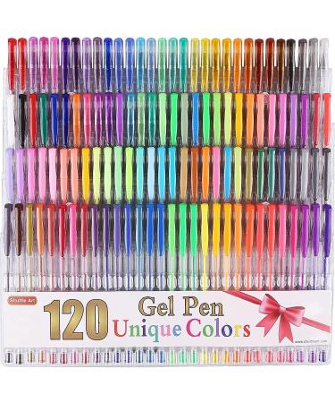 120 Pack Painting Pen Set 100 Colored Dual Tip Markers and 20 Colors  Glitter Gel Pens with Canvas Bag for Adult Coloring Books