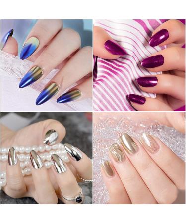 MELLIEX 8 Jars Metallic Glitter Powder - Chrome Pigment for Stunning Nail Art Decoration | Bright Color Mirror Effect - Buy Online on GoSupps.com