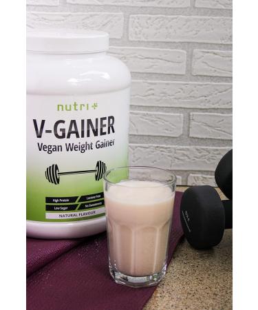 Nutri + Weight Gainer Vegan - V-Gainer Mass Peanut Butter Caramel Flavor 2 KG - No Maltodextrin - 2000g Healthy Protein Supplement - Buy Online on GoSupps.com