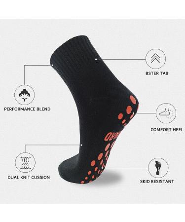 NOVAYARD 5 Pairs Non Slip Hospital Socks, Sticky Grip for Yoga & Pilates - Men Women, Black, Large - Buy Online on GoSupps.com