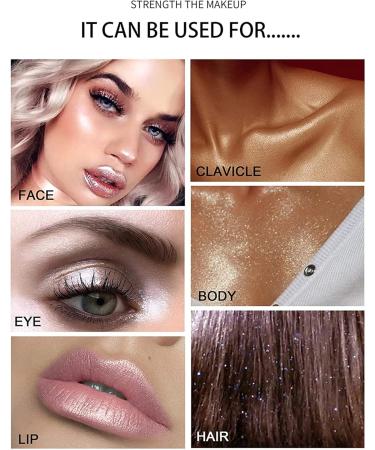 PICKX Body Glitter Powder Stick Face highlights Shimmer Face and Body Highlighter Powder with Sponge Head Magic Colour Shiner Powder for Face Body Arms Collarbones and Leg (03#Gold) - Buy Online on GoSupps.com