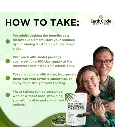 Earth Circle Organics Chlorella 400 Tablets (Pack of 2) and Spirulina Powder 4oz Bundle High Potency Vegan Superfood Supplement Packed with Protein Vitamins & Minerals for Daily Energy and Health - Buy Online on GoSupps.com