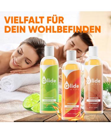 Glidehype Premium Massage Oil - Hot Moments for Relaxation & Sensual Massages | 150 ml Skin-Caring Sliding Oil - Buy Online on GoSupps.com