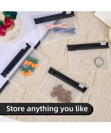 20 Reusable Black Pill Organizer Pouches - Zippered Clear Plastic Travel Bags for Medicine Storage - Buy Online on GoSupps.com