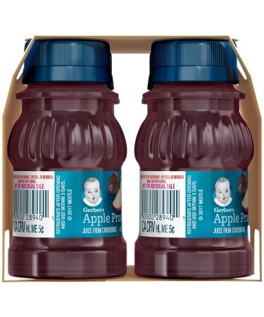 Gerber 100% Juice Apple Prune 4 Fl Oz (Pack of 24) - Buy Online Now for Pure Fruit Goodness - Buy Online on GoSupps.com