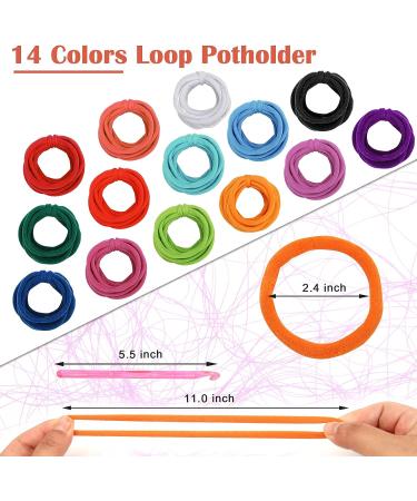 Windspeed 336 Pcs Loop Potholder Kit - 14 Colors Elastic Weaving Loom Loops for Kids DIY Crafts | Includes 2 Crochet Hooks - Buy Online on GoSupps.com