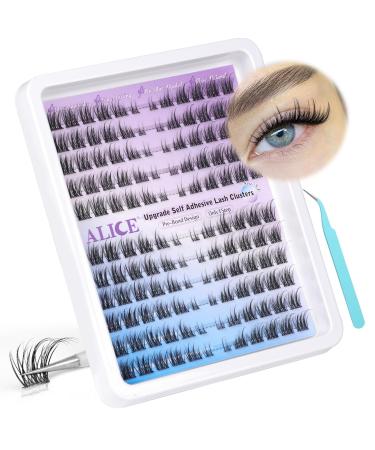 ALICE Self Adhesive Lash Clusters - Natural Reusable Eyelashes | No Glue Needed | 132pcs C Curl Press-On Lashes with Tweezers - DIY Lash Extensions - Buy Online on GoSupps.com