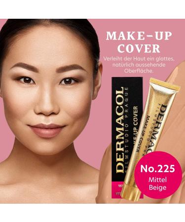 Dermacol Full Coverage Foundation - Matte Liquid Makeup with SPF 30 | Waterproof for Oily Skin & Acne | Long-Lasting 30g - Color 225 - Buy Online on GoSupps.com