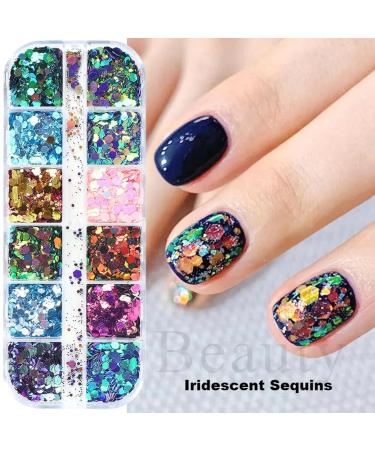 Shop GZSYY Nail Art Sequins - 12 Colors of Sparkly Glitter Powder for Stunning Nail Designs - Buy Online on GoSupps.com