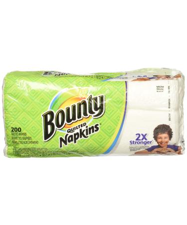 Bounty Paper Napkins, White or Printed, 200 Count, Pack of 2