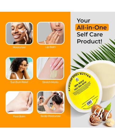 RA COSMETICS 100% Pure Shea Butter Ivory 16oz | Raw Unrefined African Shea Butter from Ghana | Ultra-rich Moisturizer for Dry Skin | Whipped Texture | Ideal for DIY Skincare & Haircare Routines - Buy Online on GoSupps.com