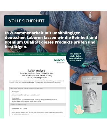 Buy Brandl Protein Powder Vanilla 5kg - No Artificial Sweeteners | Whey + Plant Protein | All Amino Acids | 1000g - Buy Online on GoSupps.com