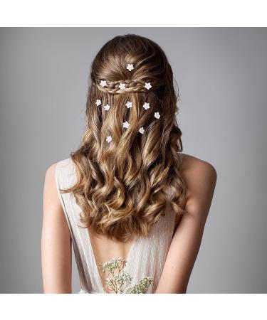 HINZIC 30PCS Mini Pearl Hair Claw Clips - White Lily Pink Core Hairpins for Wedding Bride Party Prom - 2 Styles - Buy Online on GoSupps.com