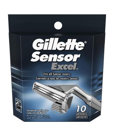 Gillette Sensor Excel Men's Razor Blade Refills - 10 Count Pack (Pack of 1) - Buy Online on GoSupps.com