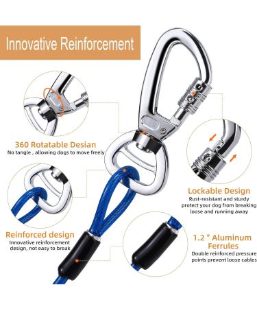 Sliridog 9.2m Heavy-Duty Dog Anchor & Cable | Strongest Stakes for Large Dogs | Safe Outdoor Use (Orange Sunset Chevron) - Buy Online on GoSupps.com