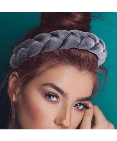 Braid Headband Braided Wig Hair Hoops Hair Ties for Women Headbands for Women Skincare Headband Womens Hair Bands Headbands for Girls Fashion Fabric Women's Elasticity Upholstered Grey - Buy Online on GoSupps.com