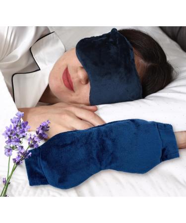 Solayman's Warm Eye Compress Moist Heat - Made with Lavender and Flaxseed - Weighted Microwavable Eye Mask for Dry Eyes Headache and Migraine Relief. Great Aromatherapy Relaxation Gifts for Mom Dad