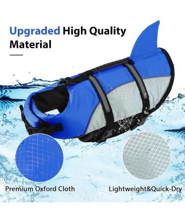 Alagirls Ripstop Dog Lifeguard Vest with Rescue Handle - Medium to XL for Small Medium & Large Dogs (Chest Circumference 66-78cm) - Blue-Gray - Buy Online on GoSupps.com