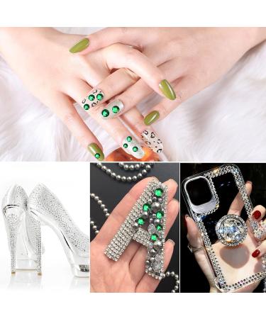 Jollin 3456pcs Flatback Rhinestones Glass Charms Diamantes Gems Stones for Nail Art 6 Size ss4 ss12 Dark Green - Buy Online on GoSupps.com