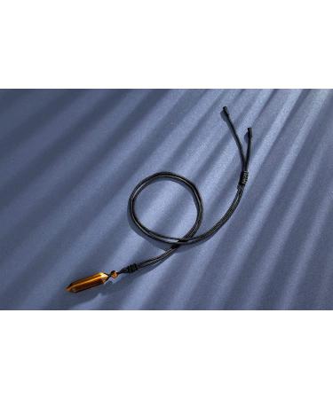 YATOJUZI Tiger Eye Healing Crystal Necklace - Hexagonal Pointed Pendant, Adjustable Rope - Natural Gemstone Reiki Quartz Jewelry for Women and Men - Buy Online on GoSupps.com