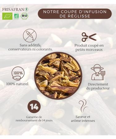  FRISAFRAN FRISAFRAN | Cut Licorice Root Infusion | Organic | Direct from the Producer | Grown in Navarre | Licorice Tea | Licorice | Licorice | Licorice Infusion | 500g - Buy Online on GoSupps.com