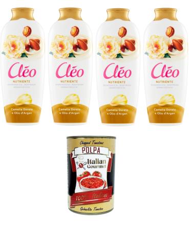 Italian Gourmet E.R. Cleo Bagnodoccia Golden Camellia and Argan Oil Shower Gel with Golden Camellia and Argan Oil - 4 x 750 ml+ Italian Gourmet Pulp 400 g