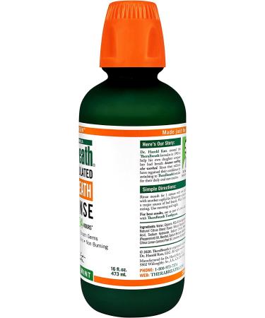 TheraBreath Fresh Breath Oral Rinse - Rainforest Mint 16 oz | Fight Bad Breath - Buy Online on GoSupps.com