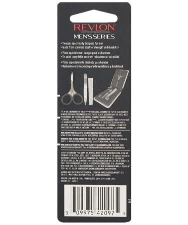 Revlon Men's Series High Precision Tweezer for Eyebrow Hair Removal - 60% Larger Grip Stainless Steel (Pack of 1) - Buy Online on GoSupps.com