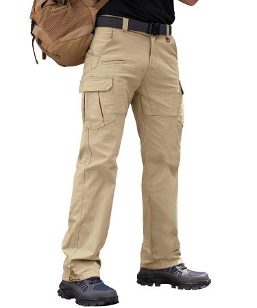 VTHEREAL cargo vose men cotton outdoor pants with 7 pockets men working pants chinos chinos tactical rangers pants for hunting xl khaki